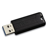 Pinstripe Usb 3.0 Flash Drive, 64 Gb, Black