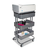 Multi-use Storage Cart-stand-up Workstation, 15.25w X 11.25d X 18.5 To 39h, Gray