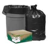 Linear Low Density Recycled Can Liners, 33 Gal, 1.25 Mil, 33" X 39", Black, 100-carton
