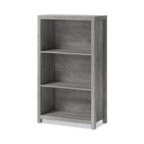 Fallbrook Bookcase, Three-shelf, 28w X 14d X 48.25h, Smoked Ash-rustic Warm Gray