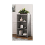 Fallbrook Bookcase, Three-shelf, 28w X 14d X 48.25h, Smoked Ash-rustic Warm Gray