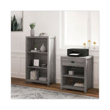 Fallbrook Bookcase, Three-shelf, 28w X 14d X 48.25h, Smoked Ash-rustic Warm Gray