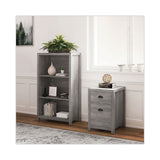 Fallbrook Bookcase, Three-shelf, 28w X 14d X 48.25h, Smoked Ash-rustic Warm Gray