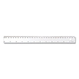 Transparent Shatter-resistant Plastic Ruler, Clear, 12"
