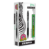 Z-grip Retractable Ballpoint Pen, 1 Mm, Assorted Ink, Clear Barrel, 24-pack