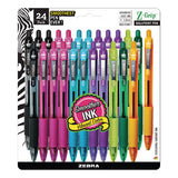 Z-grip Retractable Ballpoint Pen, 1 Mm, Assorted Ink, Clear Barrel, 24-pack