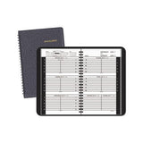 Weekly Appointment Book Ruled For Hourly Appointments, 8.5 X 5.5, Black, 2021