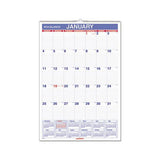 Monthly Wall Calendar With Ruled Daily Blocks, 15.5 X 22.75, White, 2021