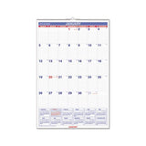 Monthly Wall Calendar With Ruled Daily Blocks, 20 X 30, White, 2021
