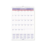Erasable Wall Calendar, 12 X 17, White, 2021