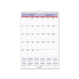Erasable Wall Calendar, 15.5 X 22.75, White, 2021