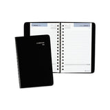 Daily Appointment Book With Open Scheduling, 8 X 5, Black, 2021