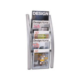 Wall Literature Display, 13w X 3.5d X 28.5h, Silver Gray-transluscent