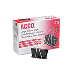Binder Clips, Large, Black-silver, Dozen