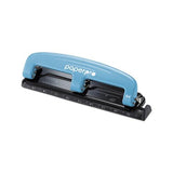 Ez Squeeze Three-hole Punch, 12-sheet Capacity, Blue-black