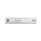 Stainless Steel Office Ruler With Non Slip Cork Base, 12"