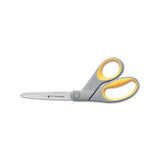 Titanium Bonded Scissors, 8" Long, 3.5" Cut Length, Gray-yellow Offset Handle