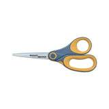 Non-stick Titanium Bonded Scissors, 8" Long, 3.25" Cut Length, Gray-yellow Straight Handle