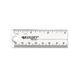 Transparent Shatter-resistant Plastic Ruler, Clear, 6"