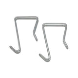 Single Sided Partition Garment Hook, Silver, Steel, 2-pk