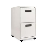 Two-drawer Metal Pedestal File, 14.96w X 19.29d X 27.75h, Light Gray