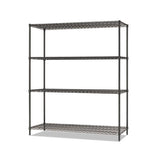 All-purpose Wire Shelving Starter Kit, 4-shelf, 60 X 18 X 72, Black Anthracite Plus