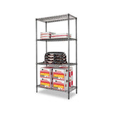 Wire Shelving Starter Kit, Four-shelf, 36w X 18d X 72h, Black Anthracite
