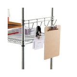 Hook Bars For Wire Shelving, Four Hooks, 18" Deep, Silver, 2 Bars-pack