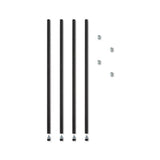 Stackable Posts For Wire Shelving, 36 "high, Black, 4-pack