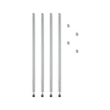 Stackable Posts For Wire Shelving, 36" High, Silver, 4-pack