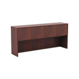 Alera Valencia Series Hutch With Doors, 70.63w X 15d X 35.38h, Medium Cherry