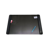 Executive Desk Pad With Antimicrobial Protection, Leather-like Side Panels, 36 X 20, Black