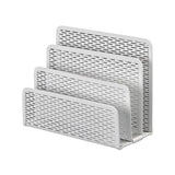Urban Collection Punched Metal Letter Sorter, 3 Sections, Dl To A6 Size Files, 6.5" X 3.25" X 5.5", White