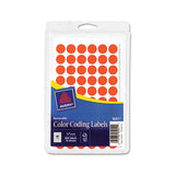 Handwrite Only Self-adhesive Removable Round Color-coding Labels, 0.5" Dia., Neon Red, 60-sheet, 14 Sheets-pack, (5051)