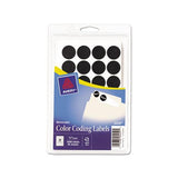 Handwrite Only Self-adhesive Removable Round Color-coding Labels, 0.75" Dia., Black, 28-sheet, 36 Sheets-pack, (5459)