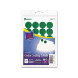 Printable Self-adhesive Removable Color-coding Labels, 0.75" Dia., Green, 24-sheet, 42 Sheets-pack, (5463)