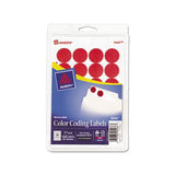 Printable Self-adhesive Removable Color-coding Labels, 0.75" Dia., Red, 24-sheet, 42 Sheets-pack, (5466)
