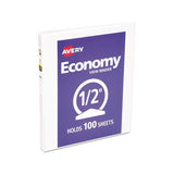 Economy View Binder With Round Rings , 3 Rings, 0.5" Capacity, 11 X 8.5, White, (5706)