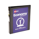Economy View Binder With Round Rings , 3 Rings, 1" Capacity, 11 X 8.5, Black, (5710)