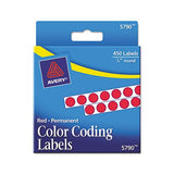 Handwrite-only Self-adhesive Removable Round Color-coding Labels In Dispensers, 0.25" Dia., Red, 450-roll, (5790)