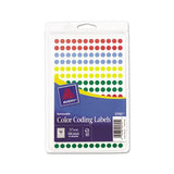 Handwrite Only Self-adhesive Removable Round Color-coding Labels, 0.25" Dia., Assorted, 192-sheet, 4 Sheets-pack, (5795)