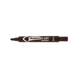 Marks A Lot Large Desk-style Permanent Marker, Broad Chisel Tip, Brown, Dozen, (8881)