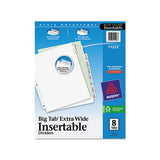 Insertable Big Tab Dividers, 8-tab, 11 1-8 X 9 1-4
