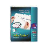 Print And Apply Index Maker Clear Label Dividers, 3 White Tabs, Letter, 25 Sets