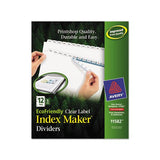 Index Maker Ecofriendly Print And Apply Clear Label Dividers With White Tabs, 12-tab, 11 X 8.5, White, 5 Sets