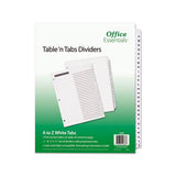 Table 'n Tabs Dividers, 26-tab, A To Z, 11 X 8.5, White, 1 Set