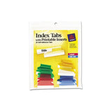Insertable Index Tabs With Printable Inserts, 1-5-cut Tabs, Assorted Colors, 1" Wide, 25-pack
