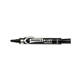Marks A Lot Large Desk-style Permanent Marker With Metal Pocket Clip, Broad Bullet Tip, Black, Dozen