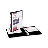 Mini Size Durable View Binder With Round Rings, 3 Rings, 0.5" Capacity, 8.5 X 5.5, Black
