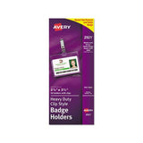 Secure Top Clip-style Badge Holders, Horizontal, 2 1-4 X 3 1-2, Clear, 50-box